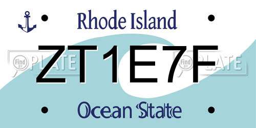 ZT1E7F Rhode Island License Plate