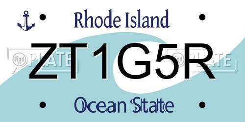 ZT1G5R Rhode Island License Plate