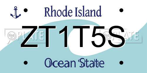 ZT1T5S Rhode Island License Plate