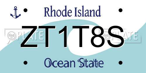 ZT1T8S Rhode Island License Plate