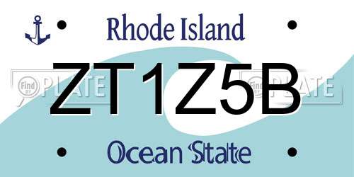 ZT1Z5B Rhode Island License Plate