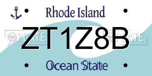 ZT1Z8B Rhode Island License Plate