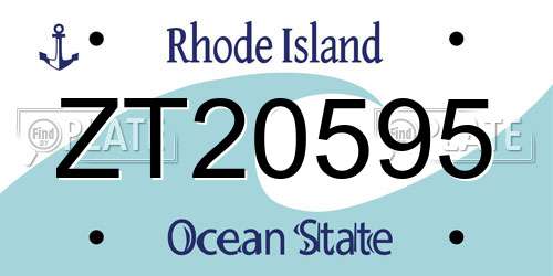 ZT20595 Rhode Island License Plate