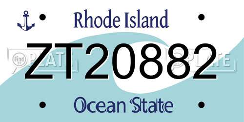ZT20882 Rhode Island License Plate