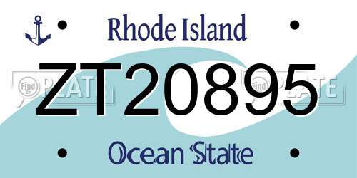 ZT20895 Rhode Island License Plate