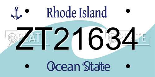 ZT21634 Rhode Island License Plate