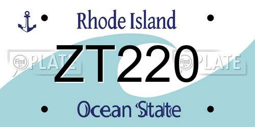 ZT220 Rhode Island License Plate