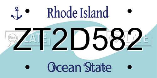 ZT2D582 Rhode Island License Plate