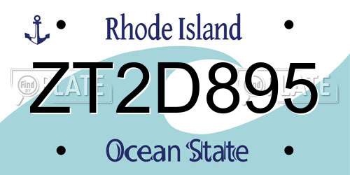 ZT2D895 Rhode Island License Plate