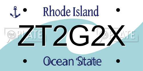 ZT2G2X Rhode Island License Plate