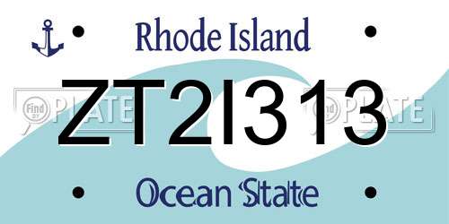 ZT2I313 Rhode Island License Plate