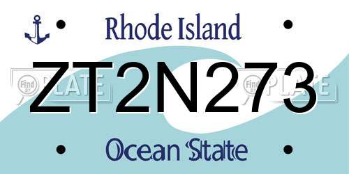 ZT2N273 Rhode Island License Plate