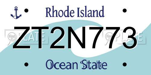 ZT2N773 Rhode Island License Plate