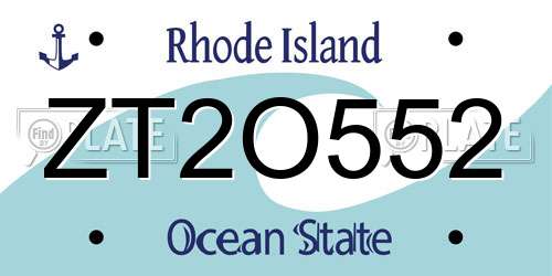 ZT2O552 Rhode Island License Plate