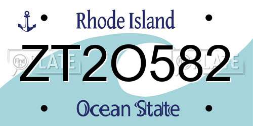 ZT2O582 Rhode Island License Plate