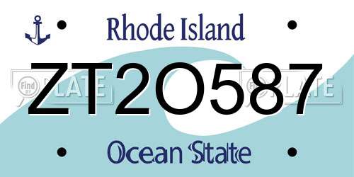 ZT2O587 Rhode Island License Plate