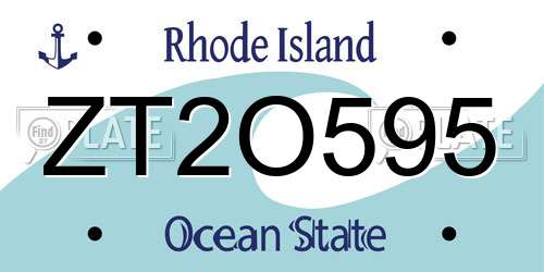 ZT2O595 Rhode Island License Plate