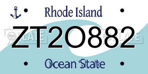 ZT2O882 Rhode Island License Plate
