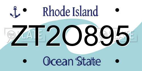 ZT2O895 Rhode Island License Plate