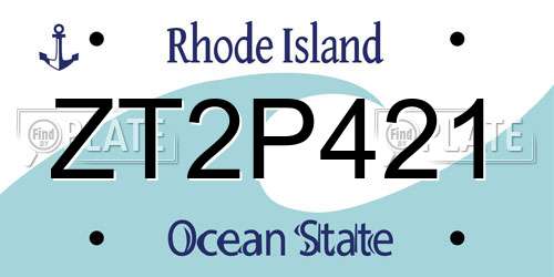 ZT2P421 Rhode Island License Plate