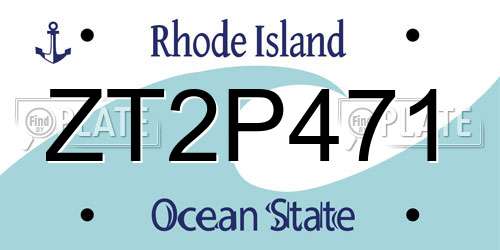 ZT2P471 Rhode Island License Plate