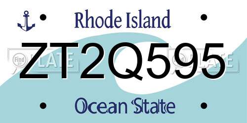 ZT2Q595 Rhode Island License Plate