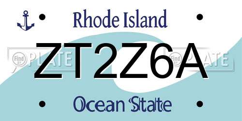 ZT2Z6A Rhode Island License Plate