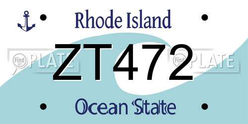 ZT472 Rhode Island License Plate