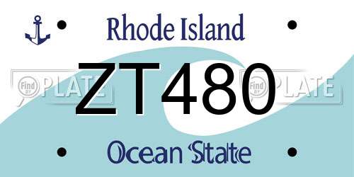 ZT480 Rhode Island License Plate