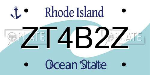 ZT4B2Z Rhode Island License Plate