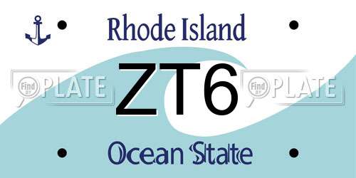 ZT6 Rhode Island License Plate