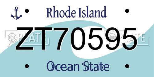 ZT70595 Rhode Island License Plate