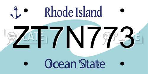 ZT7N773 Rhode Island License Plate