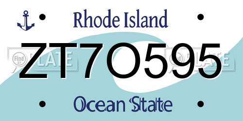 ZT7O595 Rhode Island License Plate