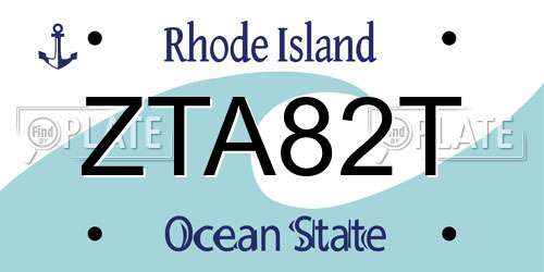 ZTA82T Rhode Island License Plate