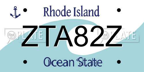ZTA82Z Rhode Island License Plate