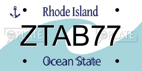 ZTAB77 Rhode Island License Plate