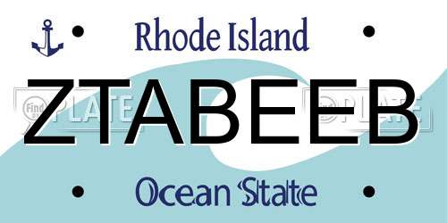 ZTABEEB Rhode Island License Plate