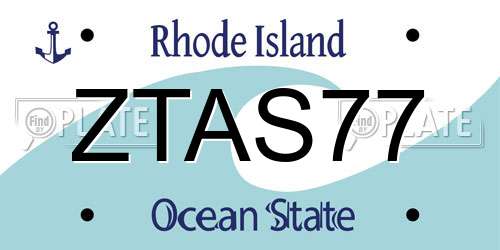 ZTAS77 Rhode Island License Plate