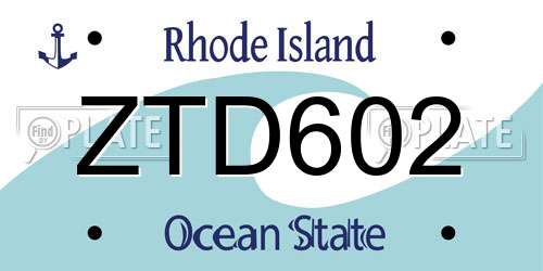 ZTD602 Rhode Island License Plate