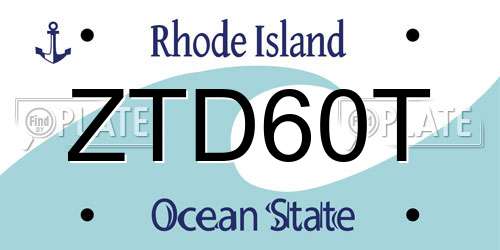 ZTD60T Rhode Island License Plate