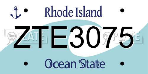 ZTE3075 Rhode Island License Plate