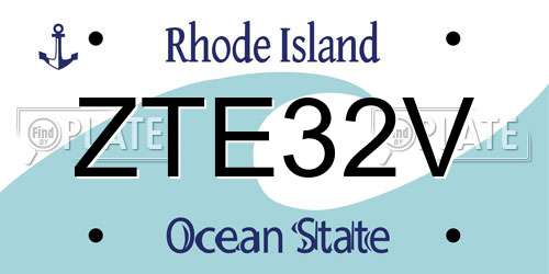 ZTE32V Rhode Island License Plate