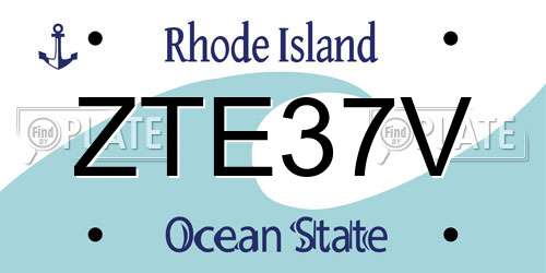 ZTE37V Rhode Island License Plate