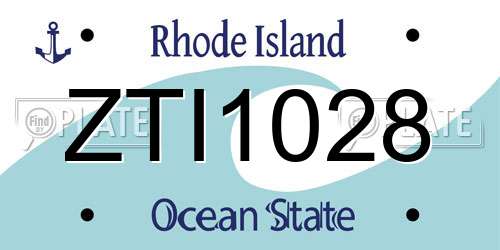 ZTI1028 Rhode Island License Plate