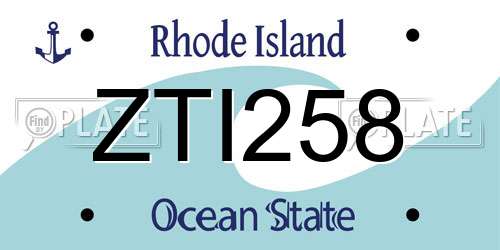 ZTI258 Rhode Island License Plate