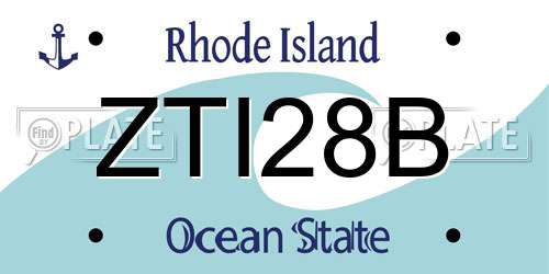 ZTI28B Rhode Island License Plate