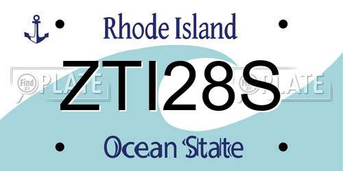ZTI28S Rhode Island License Plate