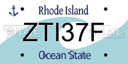 ZTI37F Rhode Island License Plate