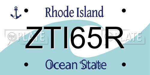 ZTI65R Rhode Island License Plate